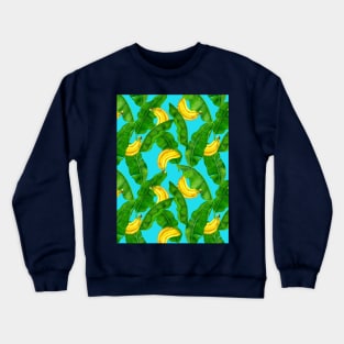 Bananas and leaves watercolor design Crewneck Sweatshirt